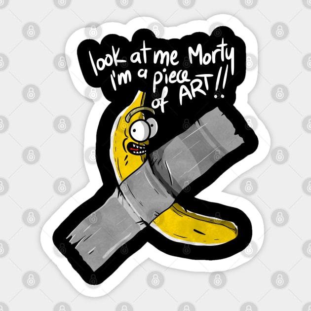 Banana Duct tape on the shirt Sticker by A Comic Wizard